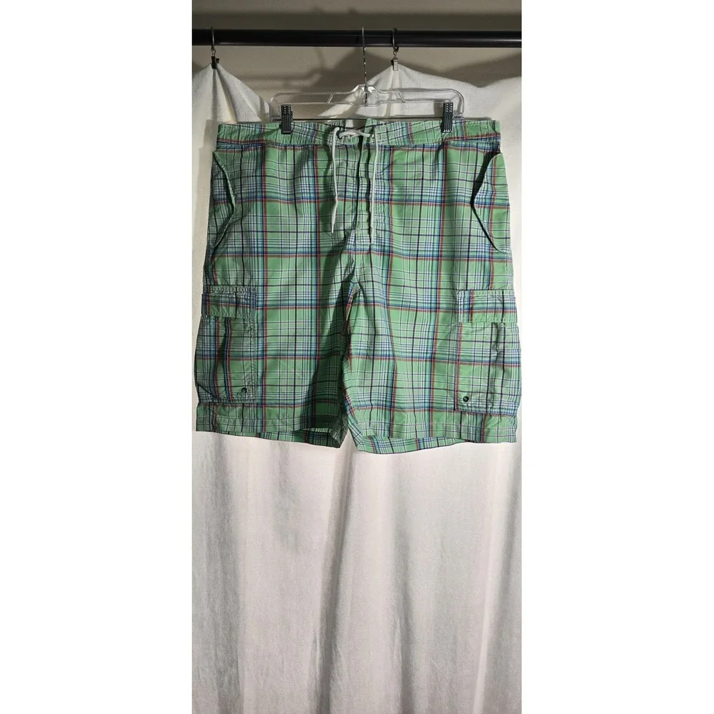 Polo Ralph Lauren Swim‎ Trunks Mens Large Plaid Lined Beach Shorts Vintage 40